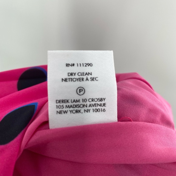 10 Crosby Derek Lam NWT Taula One Shoulder Ruffle Hem Dress Pink Polka Dots New - Picture 9 of 11